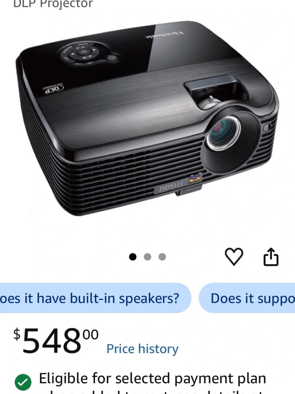 This is a ViewSonic PJD5111 Portable DLP Projector listed for $500’